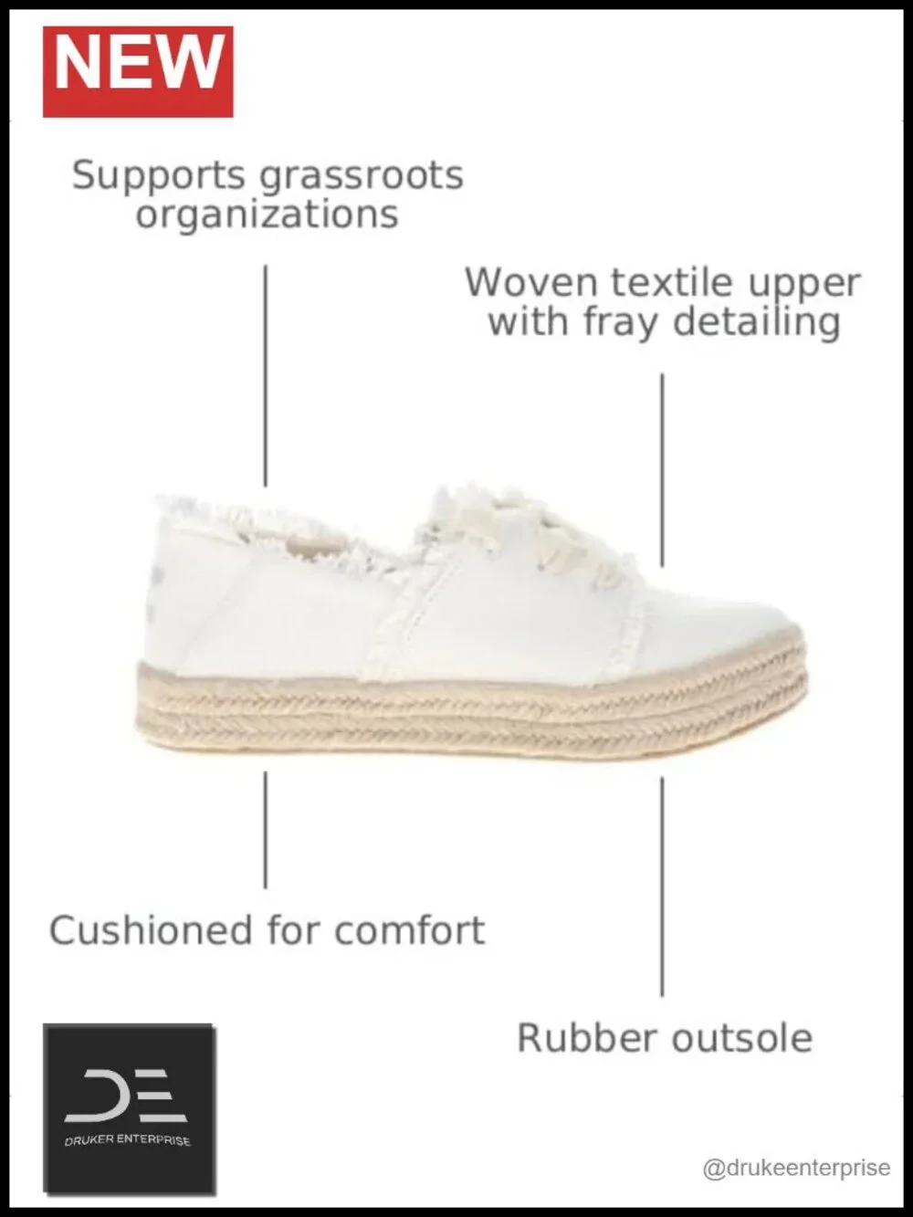TOMS Carolina Lace-Up Espadrille Women's Frayed Cotton Platform Wedge